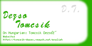 dezso tomcsik business card